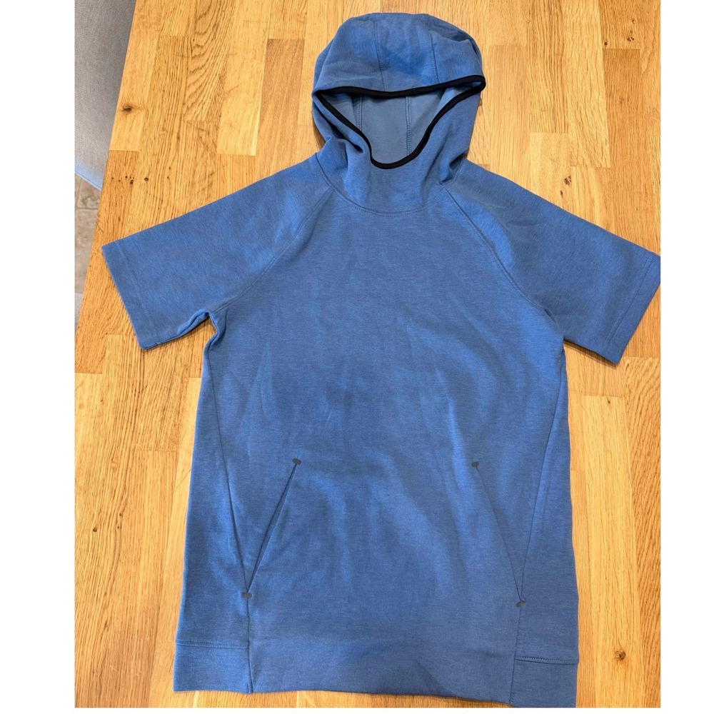 Old Navy Active Boys Dynamic Fleece Short Sleeve Hoodie Blue XL 14-16 NWT